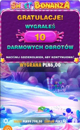 Uruchomienie darmowych obrotów w Sweet Bonanza